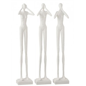 3ks bílá dekorace lidké figuríny nevidím, neslyším, nemluvím Figurines – 13*10*60 cm