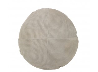 Šedý kožený kulatý polštář Tasse - Ø 45*8 cm