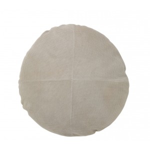 Šedý kožený kulatý polštář Tasse - Ø 45*8 cm