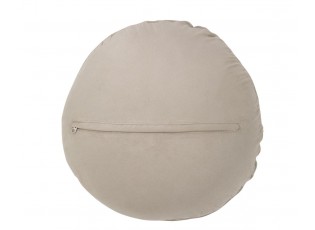Šedý kožený kulatý polštář Tasse - Ø 45*8 cm