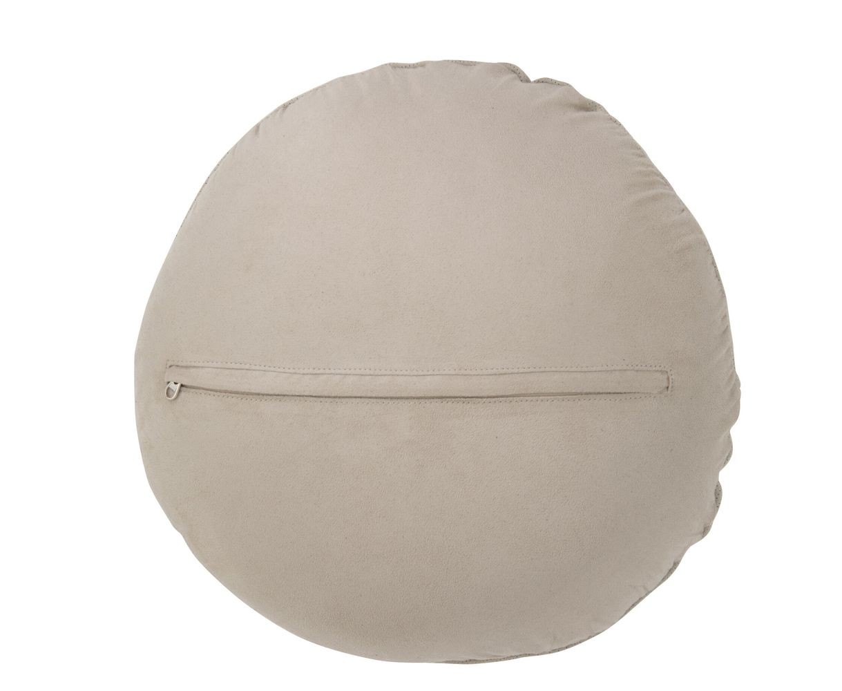 Šedý kožený kulatý polštář Tasse - Ø 45*8 cm
