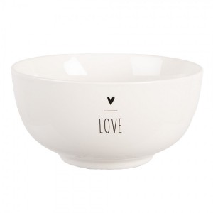 Bílá porcelánová miska se srdíčkem Lovely Day - Ø 14*7 cm / 500 ml