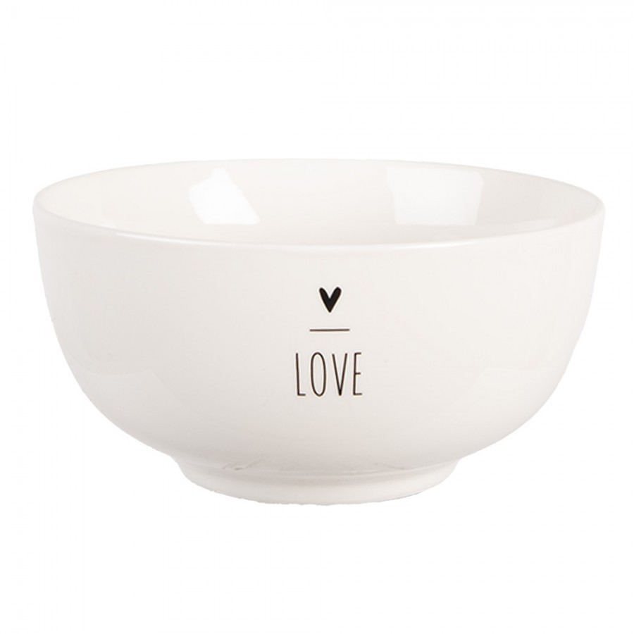 Bílá porcelánová miska se srdíčkem Lovely Day - Ø 14*7 cm / 500 ml