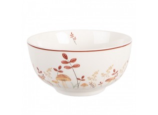 Bílá porcelánová miska s houbičkami Little Forest Jewels - Ø 14*7 cm / 500 ml