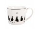 Bílý hrnek s kočkami a srdíčkem Dog&Cat - 12*8*7 cm / 275 ml Clayre & Eef