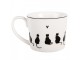 Bílý hrnek s kočkami a srdíčkem Dog&Cat - 12*8*7 cm / 275 ml Clayre & Eef