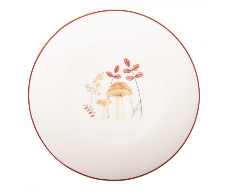 Bílý porcelánový dezertní talířek Little Forest Jewels - Ø 20*2 cm Clayre & Eef