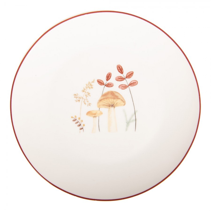 Bílý porcelánový dezertní talířek Little Forest Jewels - Ø 20*2 cm