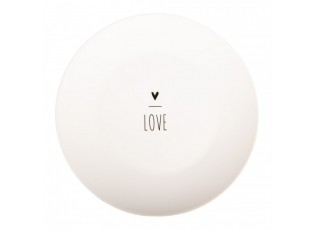 Bílý porcelánový dezertní talířek se srdíčkem Lovely Day - Ø 20*2 cm