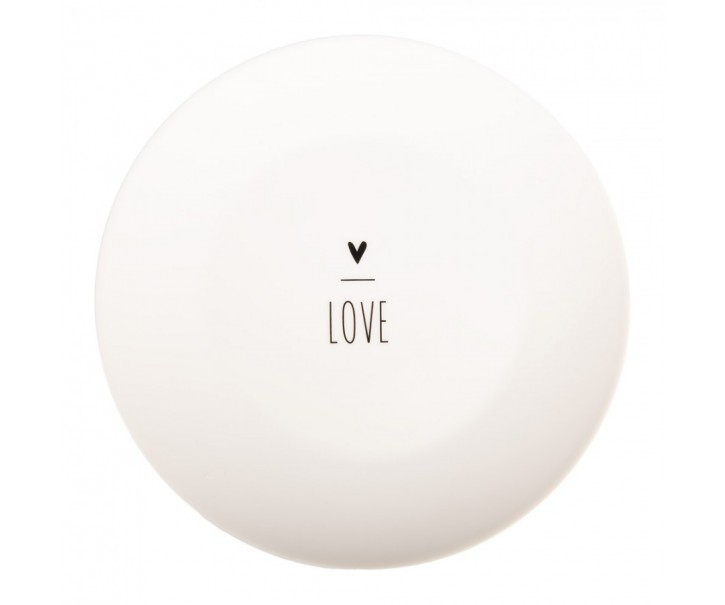 Bílý porcelánový dezertní talířek se srdíčkem Lovely Day - Ø 20*2 cm Clayre & Eef