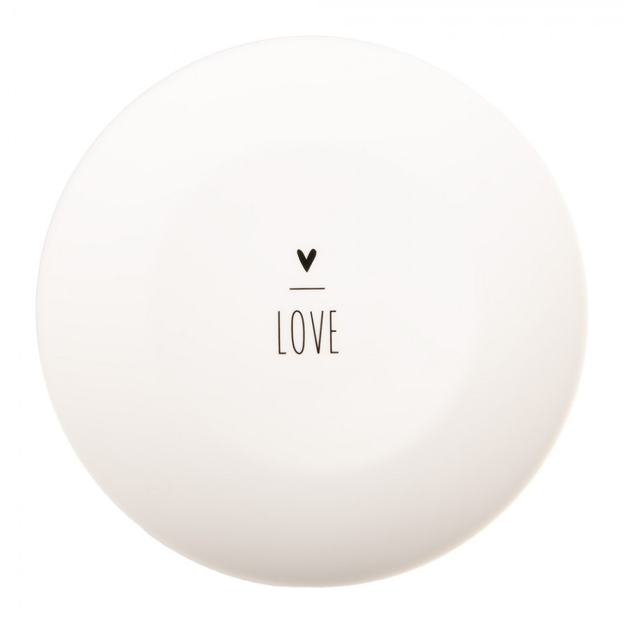 Bílý porcelánový dezertní talířek se srdíčkem Lovely Day - Ø 20*2 cm