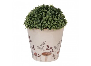 Béžový obal na květináč s houbičkami Little Forest Jewels XL - Ø 21*20 cm