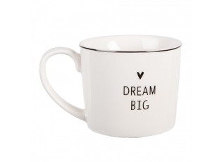 Bílý hrnek se srdíčkem Dream Big Lovely Day - 12*8*7 cm / 275 ml
