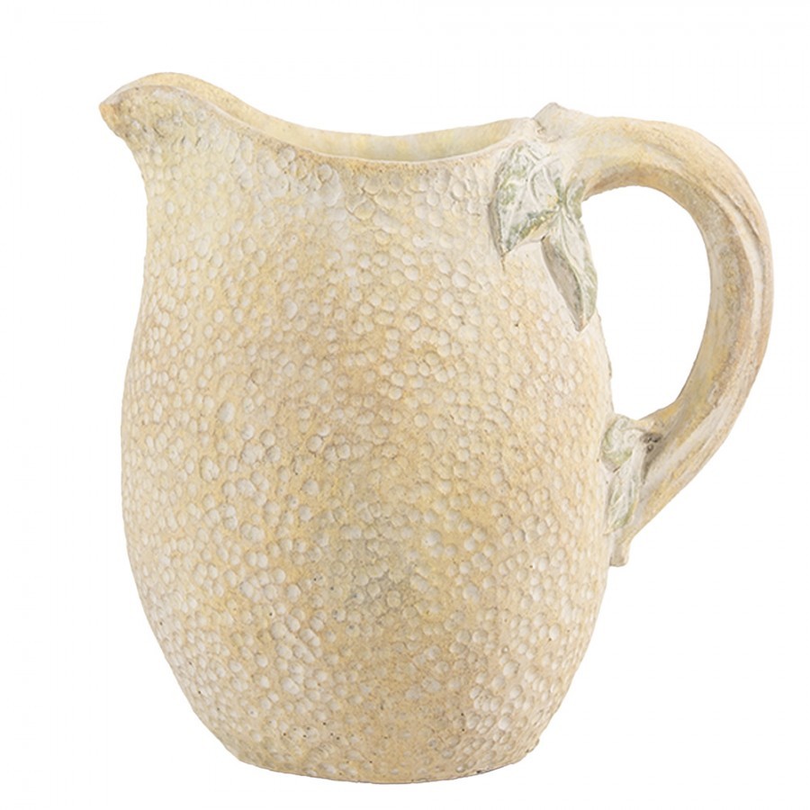 Žlutý rustikální džbán v designu citrónu Lemon rustic - 20*15*20 cm
