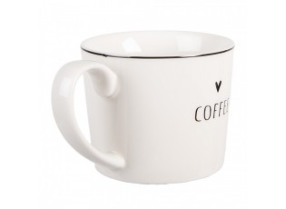 Bílý hrnek se srdíčkem a nápisem Coffee Lovely Day - 12*8*7 cm / 275 ml