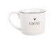 Bílý hrnek se srdíčkem a nápisem Coffee Lovely Day - 12*8*7 cm / 275 ml Clayre & Eef