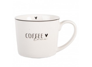 Bílý hrnek se srdíčkem a nápisem Coffee Lovely Day - 12*8*7 cm / 275 ml