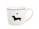 Bílý hrnek s jezevčíkem a srdíčkem Dog&Cat - 12*8*7 cm / 275 ml Clayre & Eef