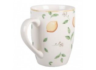 Bílý porcelánový hrnek s citróny Lemons & Leafs - 12*8*10 cm / 300 ml