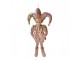 Růžová závěsná dekorace Elf v šaškovském obleku - 20*8*37 cm Clayre & Eef