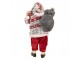 Červená vánoční figurka Santa Claus s medvídkem - 13*10*28 cm Clayre & Eef