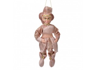 Závěsná dekorace Elf v růžovém obleku - 10*8*28 cm