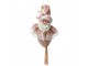 Růžová závěsná dekorace Santa se zdobným oblekem - 8*8*35 cm Clayre & Eef