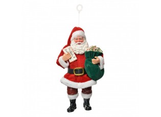 Christmas Ornament Santa Claus 11x6x17 Cm Red Textile - 11*6*17 cm