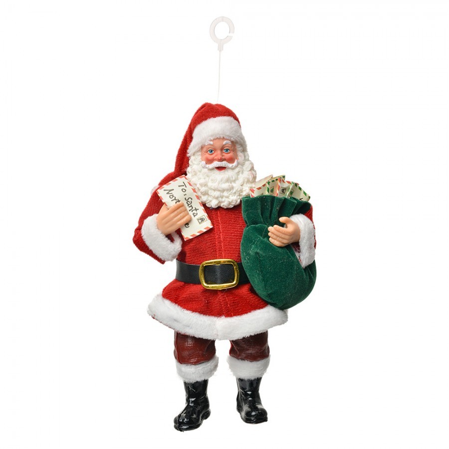 Christmas Ornament Santa Claus 11x6x17 Cm Red Textile - 11*6*17 cm