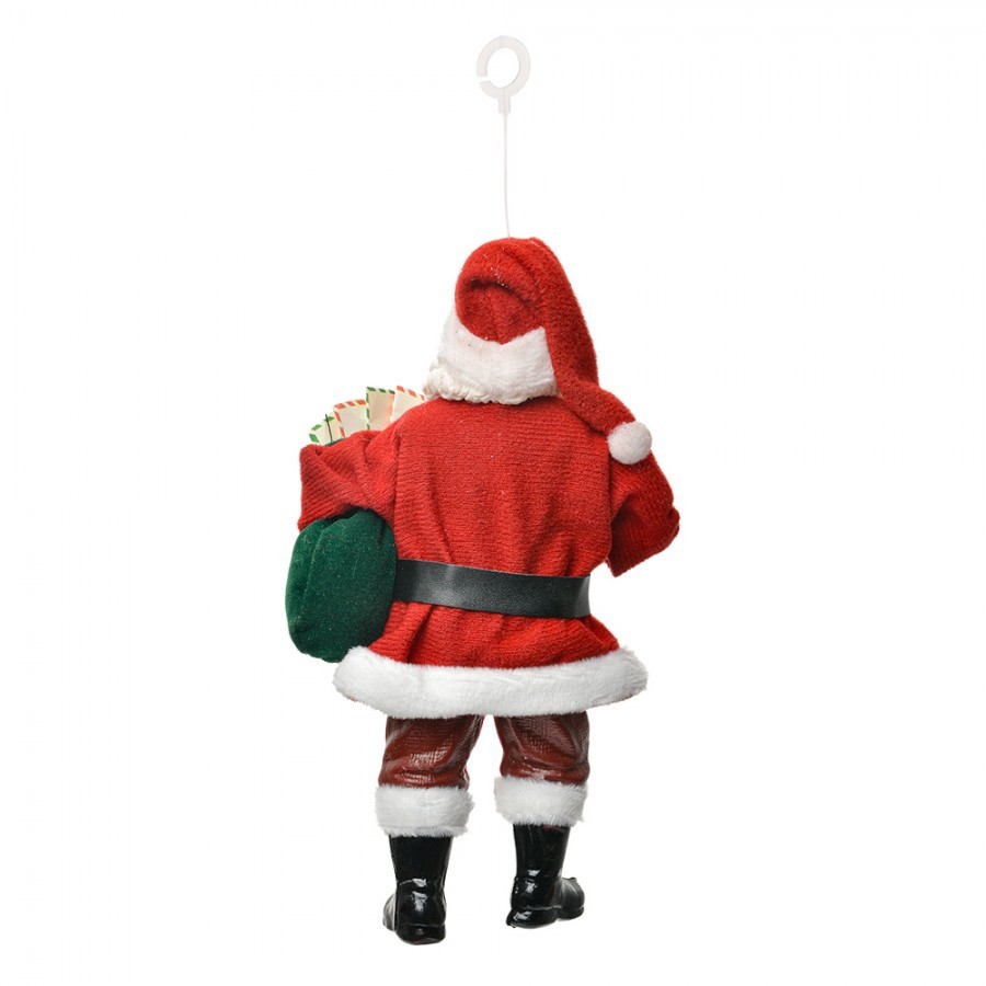 Christmas Ornament Santa Claus 11x6x17 Cm Red Textile - 11*6*17 cm