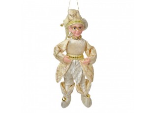 Závěsná dekorace Elf ve zlatém obleku - 10*8*28 cm