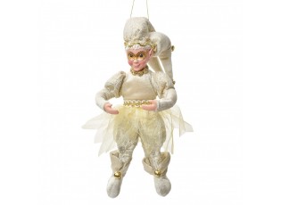 Závěsná dekorace Elf ve zlatém obleku - 10*8*28 cm