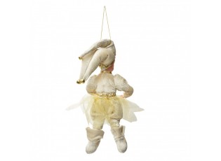 Závěsná dekorace Elf ve zlatém obleku - 10*8*28 cm