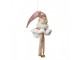 Růžová závěsná dekorace Santa s rolničkami - 12*13*68 cm Clayre & Eef