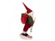 Červená vánoční figurka Santa Claus na lyžích - 15*13*28 cm Clayre & Eef
