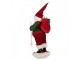 Červená vánoční figurka Santa Claus na lyžích - 15*13*28 cm Clayre & Eef