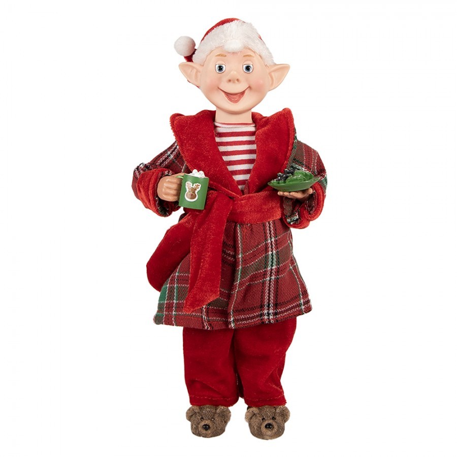 Christmas Decoration Figurine Santa Claus 13x10x28 Cm Red Textile - 13*10*28 cm