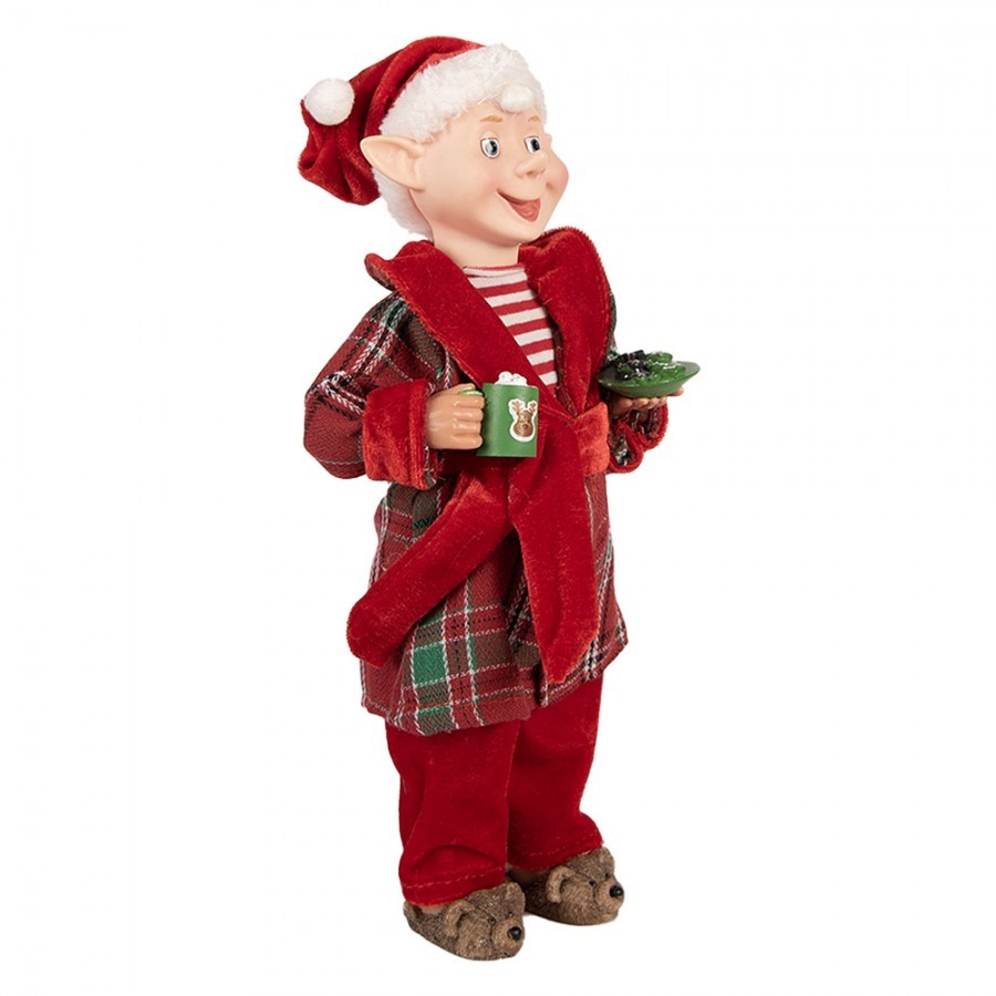 Christmas Decoration Figurine Santa Claus 13x10x28 Cm Red Textile - 13*10*28 cm