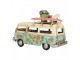 Béžovo-modrý kovový retro model autobus s květy - 17*7*11 cm Clayre & Eef