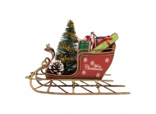 Christmas Decoration Figurine Sled 17x8x12 Cm Red Metal - 17*8*12 cm