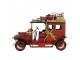 Červený retro model auto s dárky na střeše Christmas - 42*18*28 cm Clayre & Eef