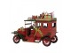 Červený retro model auto s dárky na střeše Christmas - 42*18*28 cm Clayre & Eef