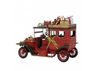 Červený retro model auto s dárky na střeše Christmas - 42*18*28 cm