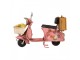 Růžový kovový retro model Scooter s květy - 12*6*8 cm Clayre & Eef