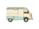 Béžovo-modrý kovový retro model autobus občerstvění s květy - 26*14*14 cm Clayre & Eef