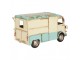 Béžovo-modrý kovový retro model autobus občerstvění s květy - 26*14*14 cm Clayre & Eef