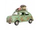 Zelený kovový retro model auta Fiat s květy - 26*12*18 cm Clayre & Eef