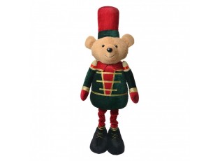 Christmas Decoration Figurine Bear 25x15x58 Cm Brown Textile - 25*15*58 cm