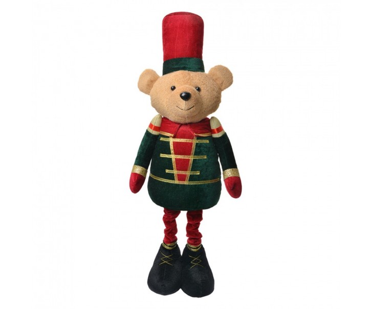 Christmas Decoration Figurine Bear 25x15x58 Cm Brown Textile - 25*15*58 cm Clayre & Eef