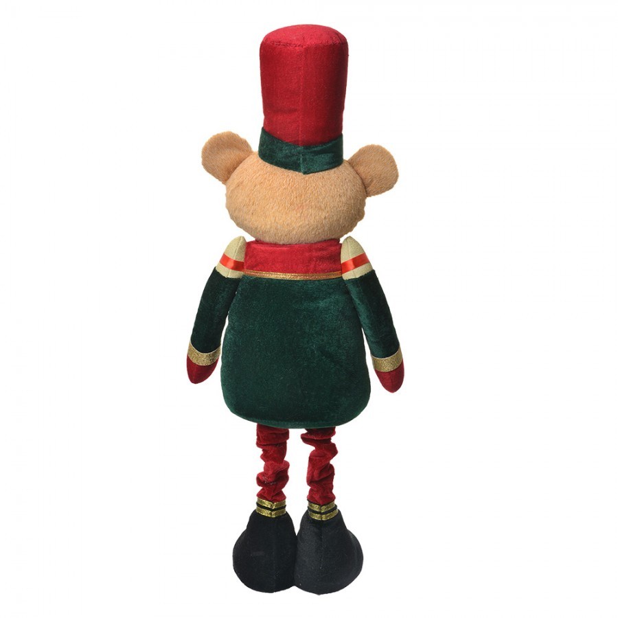 Christmas Decoration Figurine Bear 25x15x58 Cm Brown Textile - 25*15*58 cm